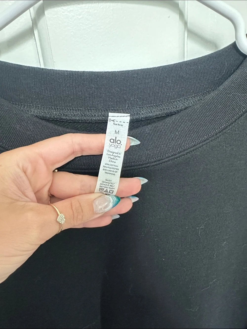 ALO Yoga Black Long Sleeve Belted Dress